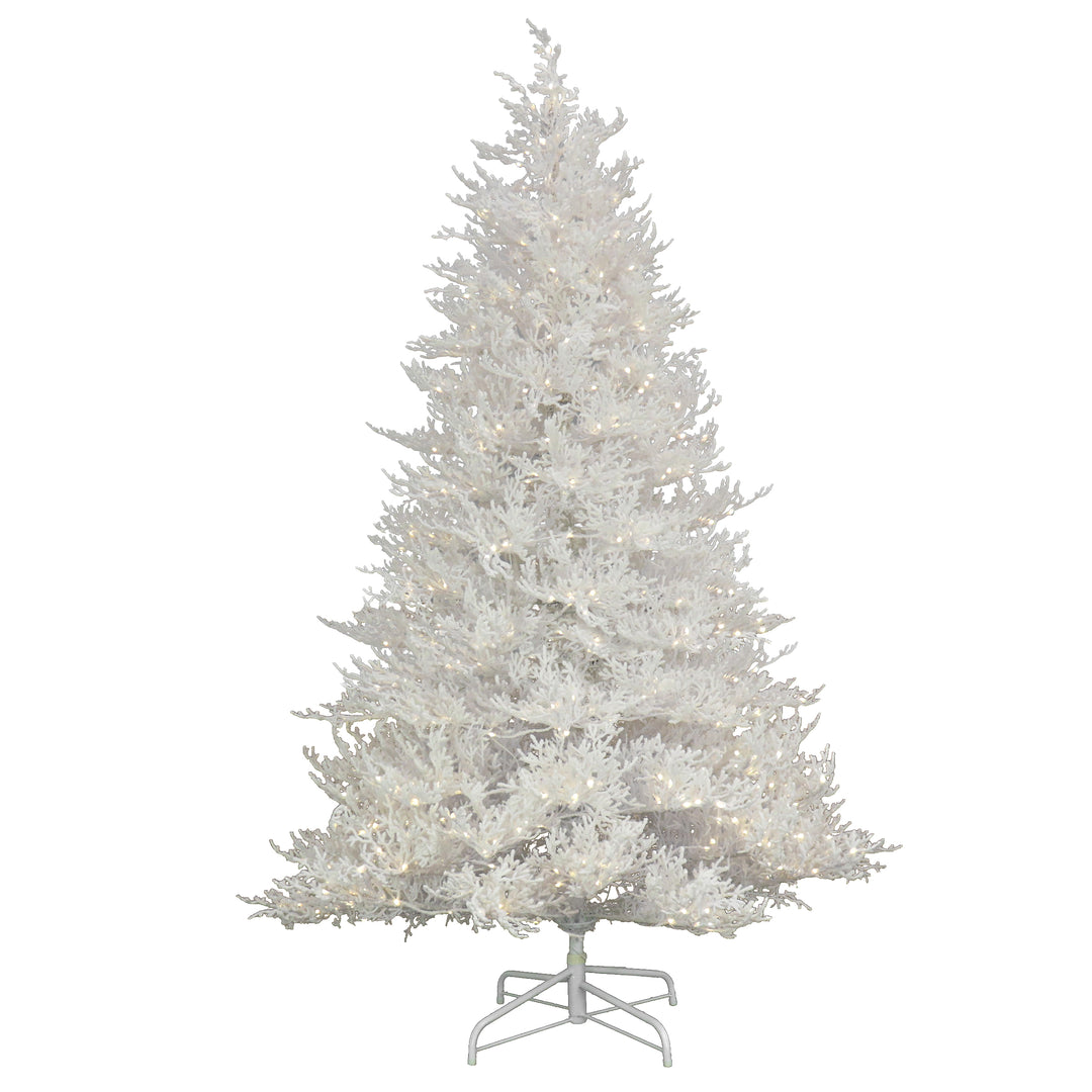 HGTV Home Collection Pre-Lit Christmas by the Sea Coral Artificial Tree with Artificial Tree Stand Pre-Strung with Warm White LED Lights , Plug In, HGTV Home Collection, Coral, 7.5ft
