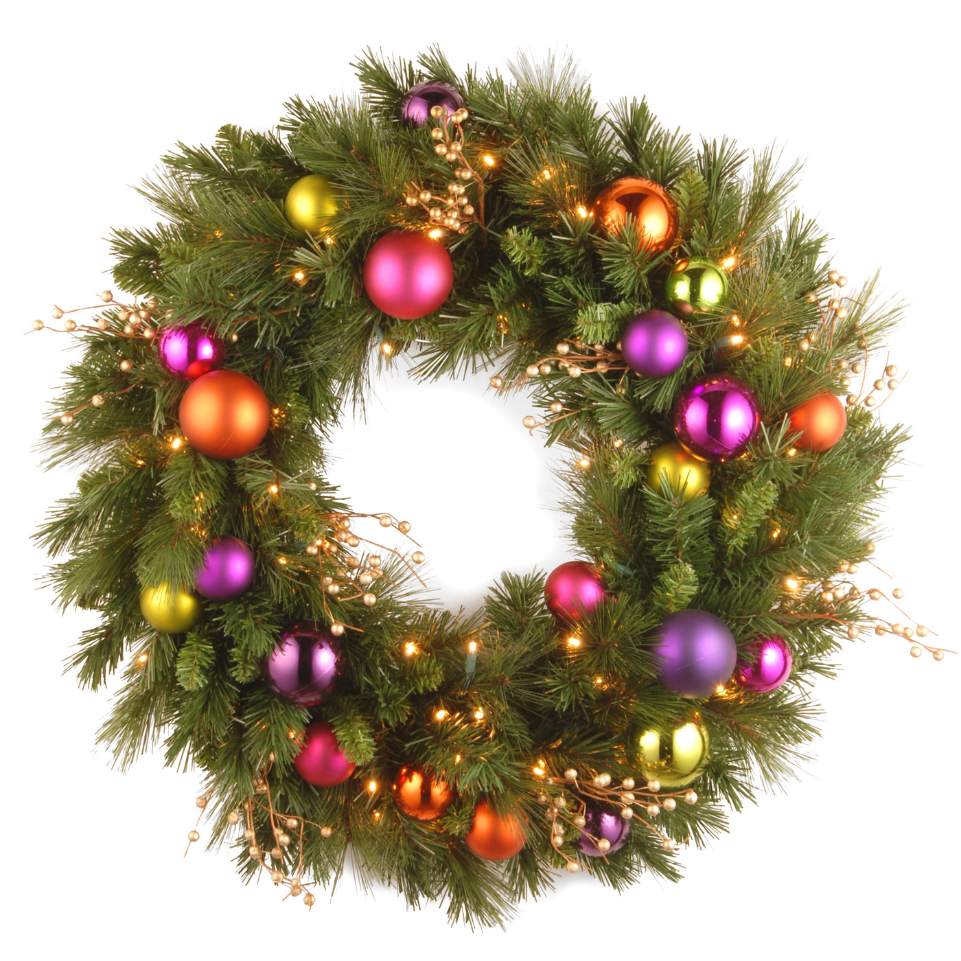 30 in. Pre-Lit Kaleidoscope Wreath with Warm White LED Lights - National Tree Company