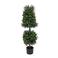 4 ft. Boxwood Cone and Ball Topiary with Multi-Function LED Lights - National Tree Company