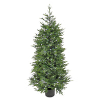 5 ft. Cypress Topiary Tree in Black Plastic Nursery Pot with Multi-Function LED Lights - National Tree Company