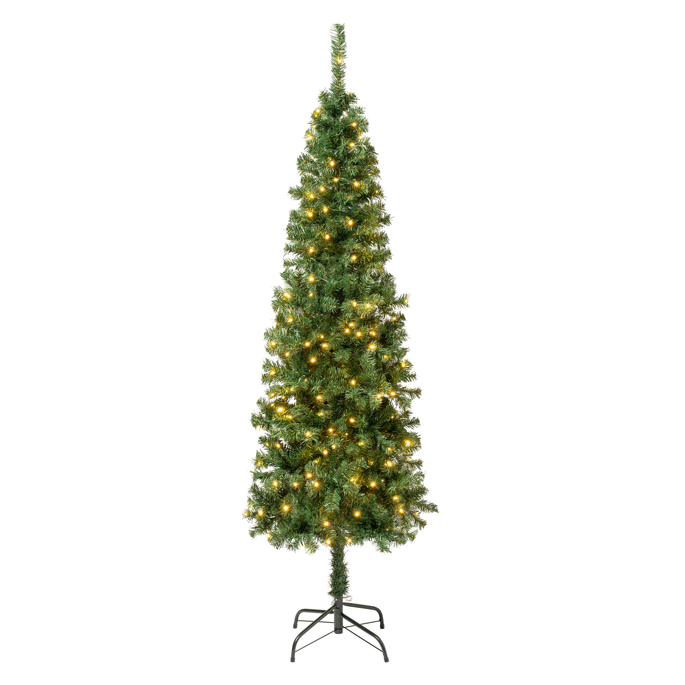 First Traditions Pre-Lit Artificial Linden Spruce Christmas Tree, Warm ...
