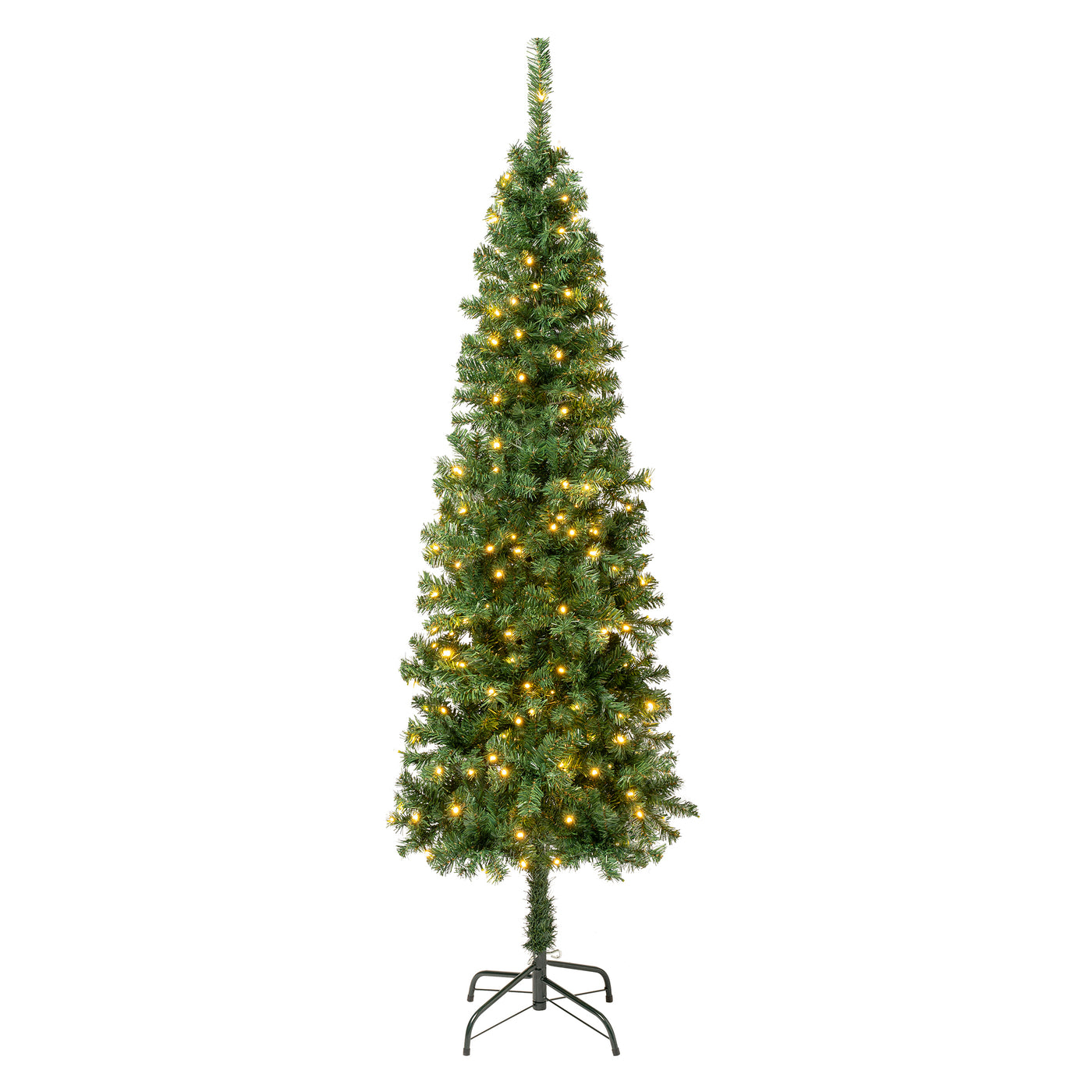 6 ft. Pre-Lit Linden Spruce Slim Tree with Warm White LED Lights - National Tree Company