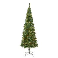 7.5 ft. Pre-Lit Linden Spruce Slim Tree with LED Lights - National Tree Company