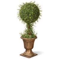 36" Artificial Mini Tea Leaf 1 Ball Topiary in Urn - National Tree Company