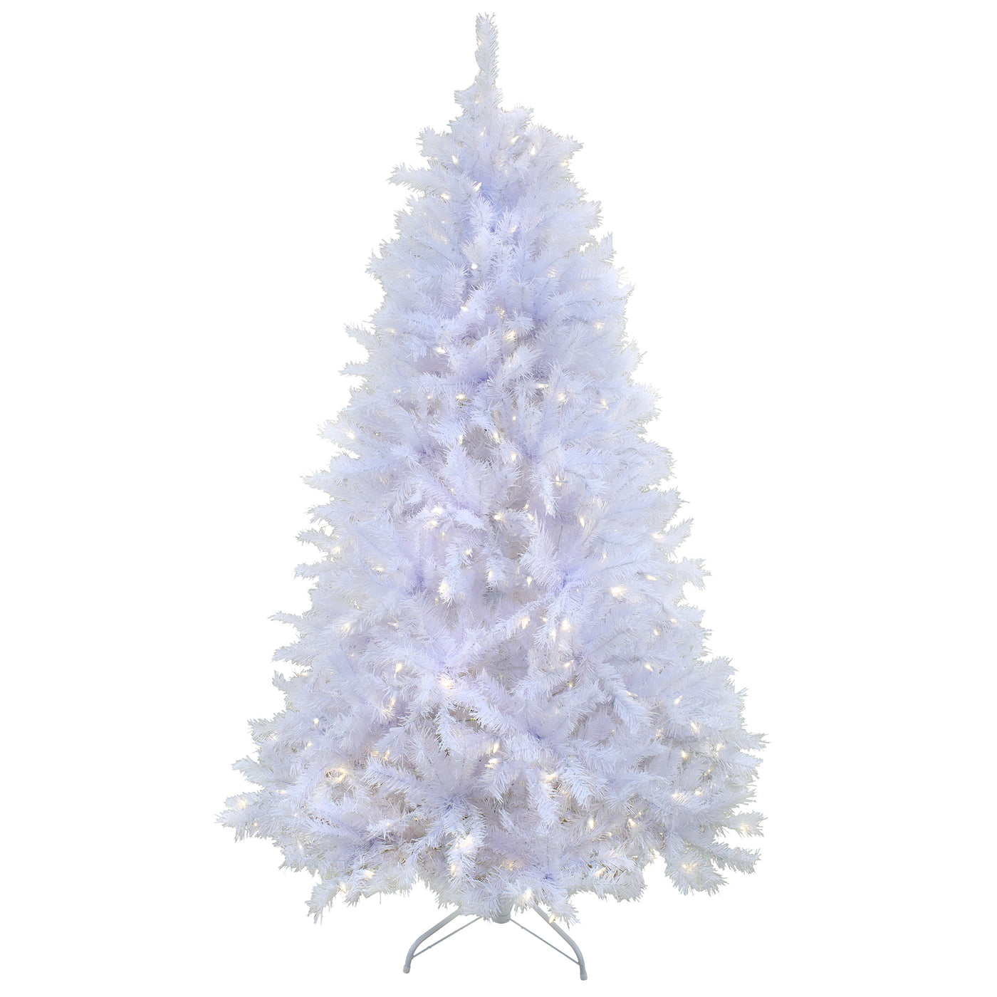 7.5 ft. Pre-Lit Millville White Tree with PowerConnect Dual Color LED Lights - National Tree Company