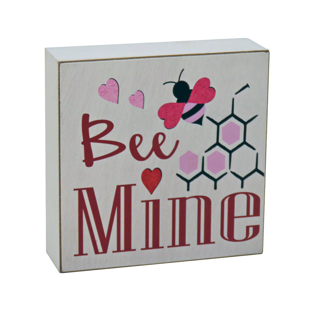 'Bee Mine' Tabletop Decoration, Red, Valentine's Day Collection, 5 Inches