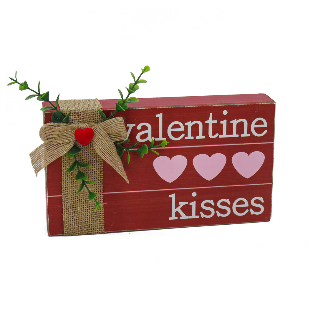 'Valentine's Kisses' Tabletop Decoration, Pink, Valentine's Day Collection, 9 Inches
