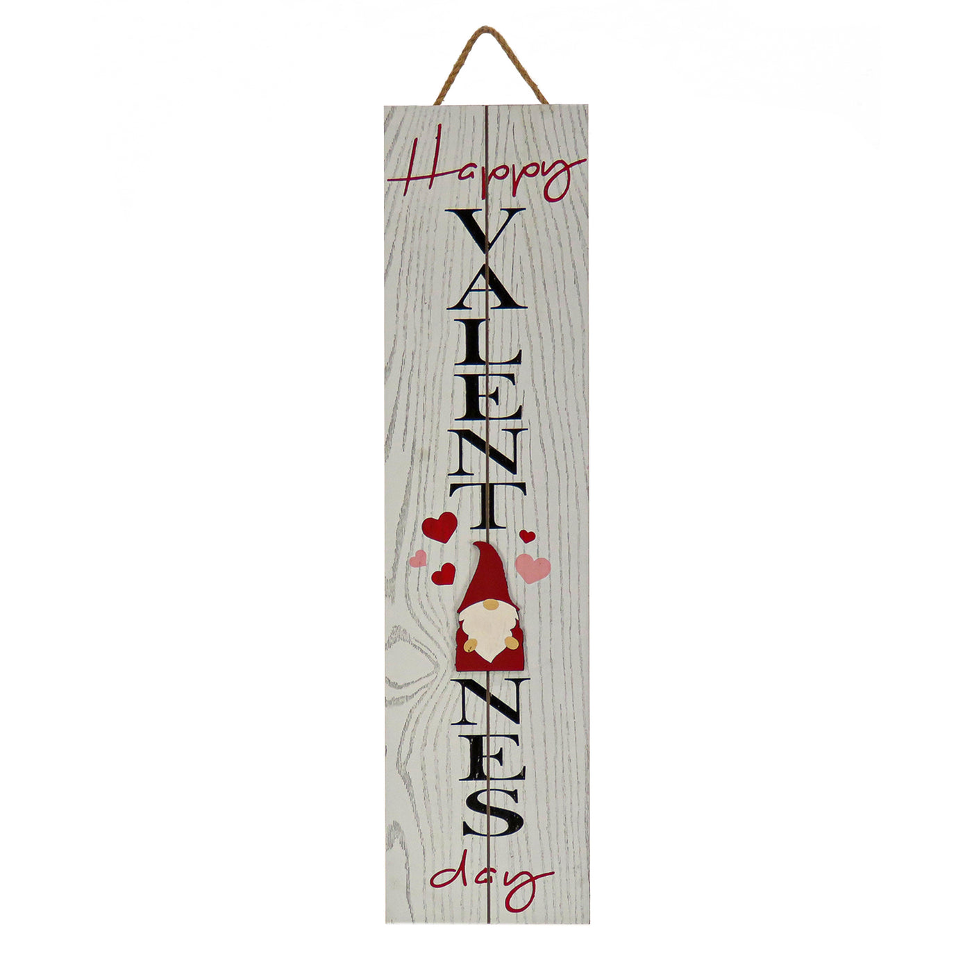 'Happy Valentine's Day' Hanging Wall Decoration, White, Valentine's Day Collection, 24 Inches - National Tree Company