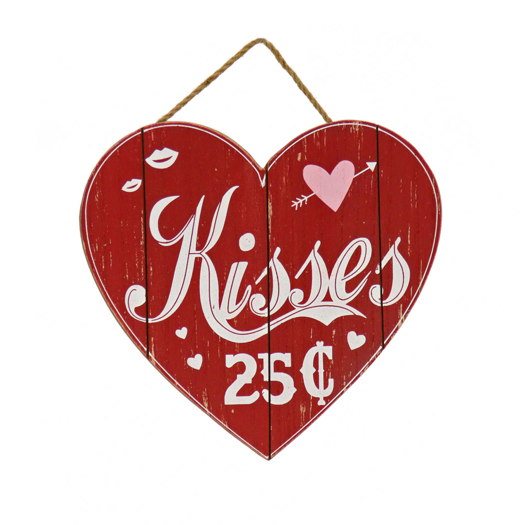 Valentine's 'Kisses' Wall Decor, Red, Valentine's Day Collection, 11 Inches