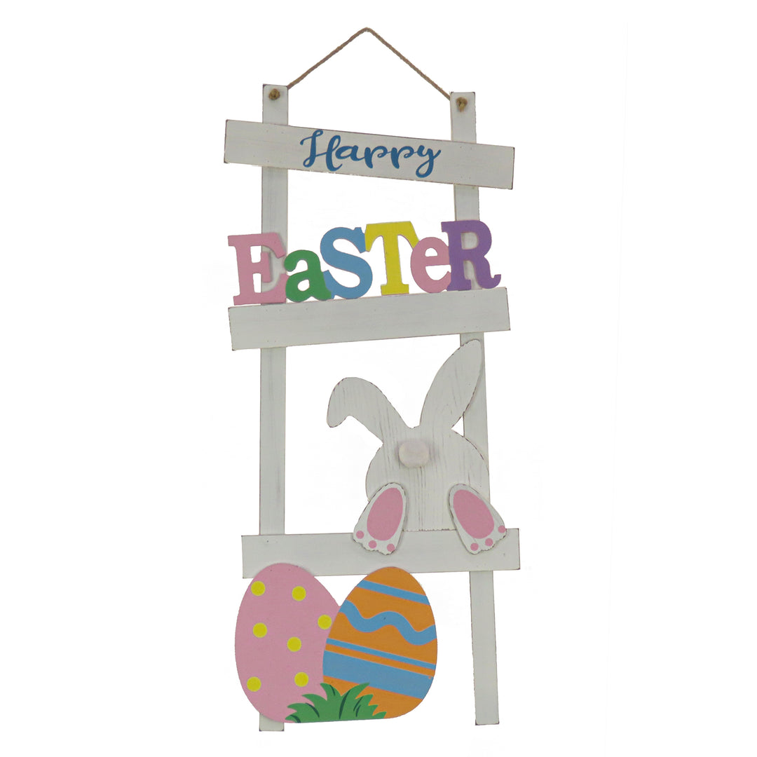 Happy Easter Hanging Wall Decoration, White, Includes Hanging Loop, Easter Collection, 36 Inches