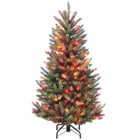 4.5 ft. Pre-Lit Natural Fraser Fir Slim Tree with Multicolor Lights - National Tree Company