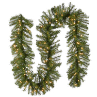 9 ft. Pre-Lit Norwood Fir Garland with Clear Lights - 12 in Diameter - National Tree Company