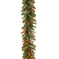 9 ft. Pre-Lit Norwood Fir Evergreen Garland with Multicolor Lights - National Tree Company