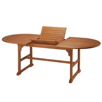 79x35x30 in. Eucalyptus Grandis Wood Oval Extention Table, Natural Color - National Tree Company