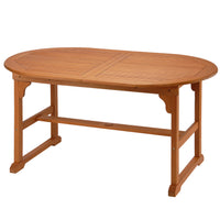 79x35x30 in. Eucalyptus Grandis Wood Oval Extention Table, Natural Color - National Tree Company