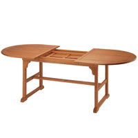 79x35x30 in. Eucalyptus Grandis Wood Oval Extention Table, Natural Color - National Tree Company