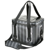 11 in. Easy Tote Soft Cooler Gray Striped - National Tree Company