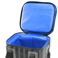 11 in. Easy Tote Soft Cooler Gray Striped - National Tree Company