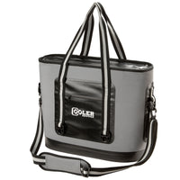 16 in. Soft Sided Cooler Bag Gray with Black Trim - National Tree Company