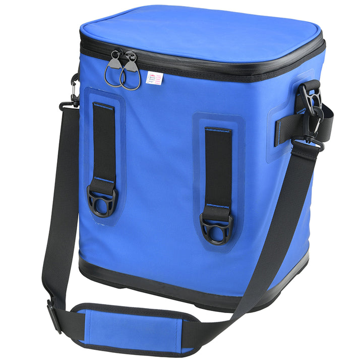 15" Blue Soft Cooler Tote with Black Trim