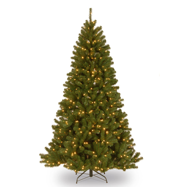 Pre-Lit Artificial Christmas Tree, Green, North Valley Spruce, Clear Lights, Includes Stand, 7 Feet