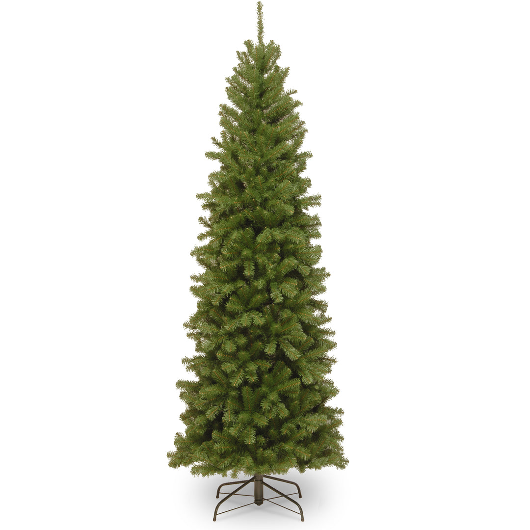 Artificial Slim Christmas Tree, Green, North Valley Spruce, Includes Stand, 6.5 Feet