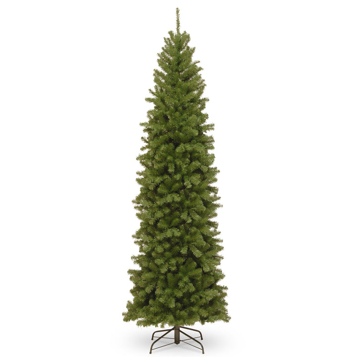 Artificial Slim Christmas Tree, Green, North Valley Spruce, Includes Stand, 9 Feet