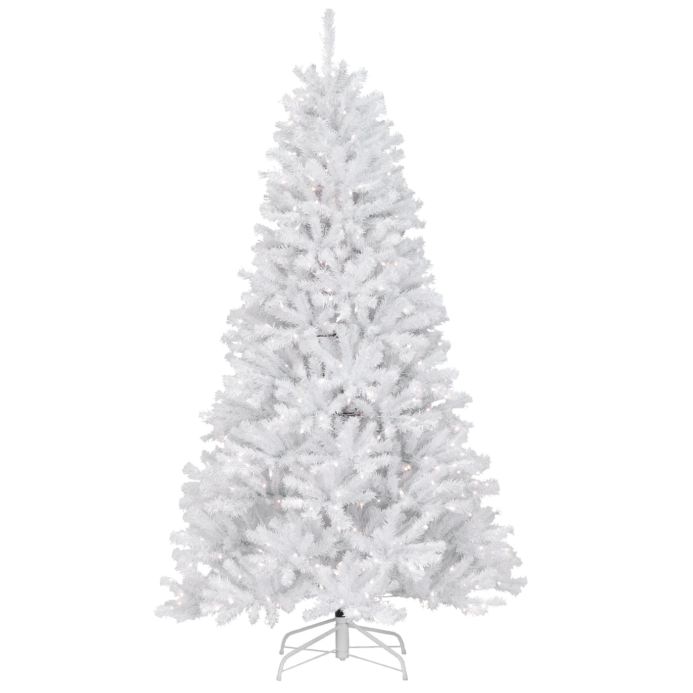 7 ft. Pre-Lit North Valley Spruce White Tree with Clear Lights - National Tree Company