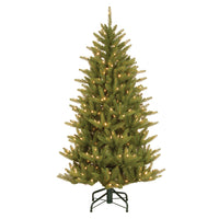 4.5 ft. Pre-Lit Natural Fraser Fir Feel Real Slim Tree with Clear Lights - National Tree Company