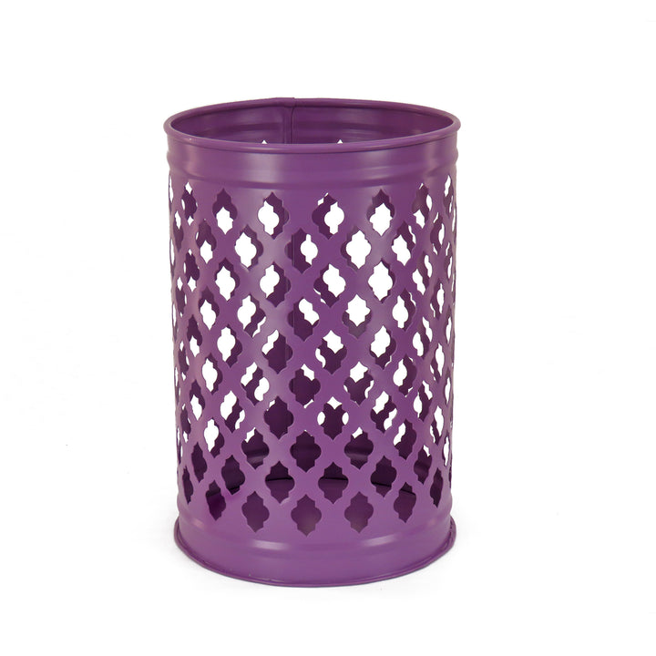 National Outdoor Living Lantern Candleholder, Dusty Lavender, Modern Design and Finish, 12 Inches
