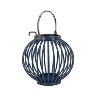 10 in. Modern Design and Finish Dark Blue Outdoor Lantern Candleholder - National Tree Company