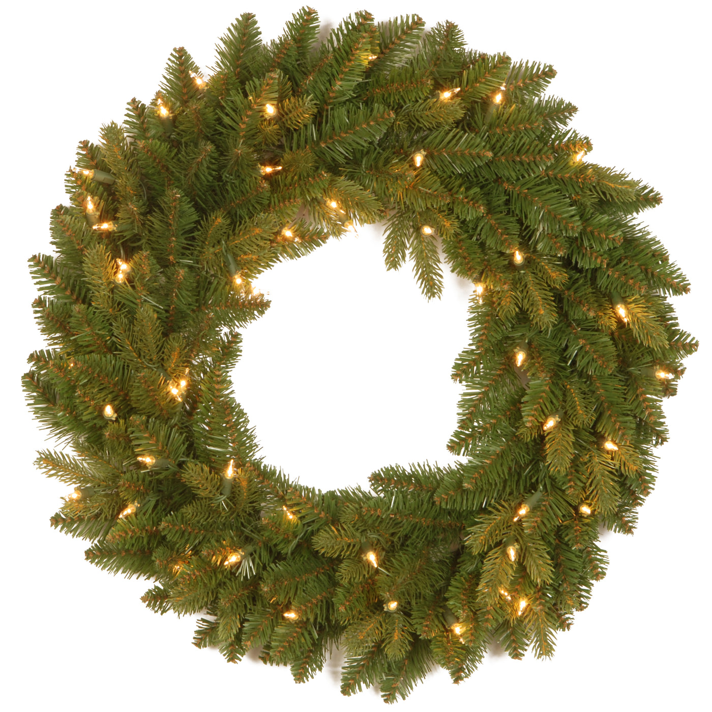 24 in. Pre-Lit Avalon Spruce Wreath with Clear Lights - National Tree Company