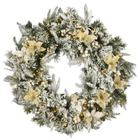 30 in. Pre-Lit Frosted Colonial Fir Wreath with Dual Color LED Cosmic Lights - National Tree Company