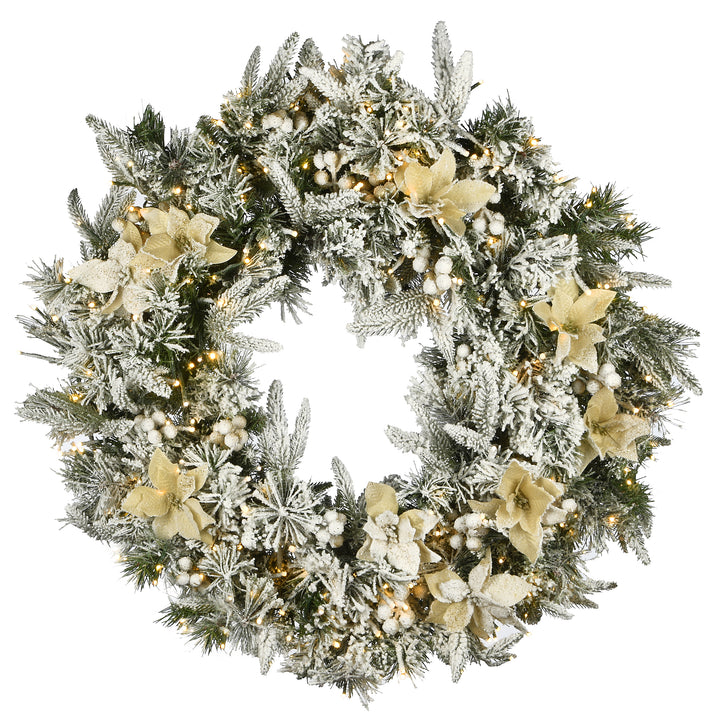 30" Frosted Colonial Fir Wreath with Dual Color® LED Cosmic Lights®
