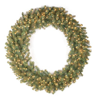 48 in.Pre-Lit Downswept Douglas Wreath with Warm White LED Lights - National Tree Company