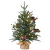 2 ft. Pre-Lit Happy Hill Pine Tree with LED Lights, Plug-In - National Tree Company
