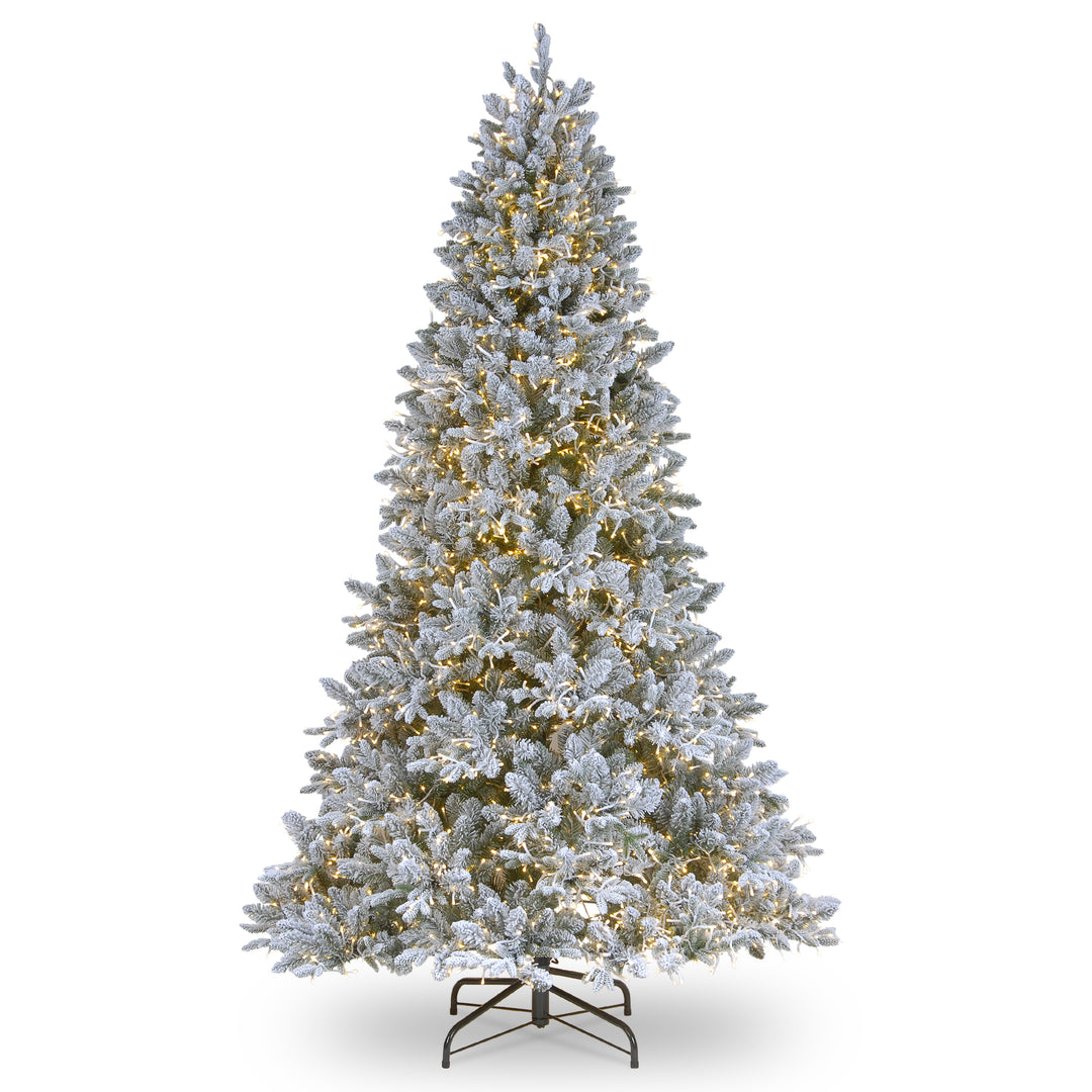 Pre-Lit 'Feel Real' Artificial Christmas Tree, Iceland Fir, Green, Cosmic LED Lights, Includes Stand, 6.5 Feet
