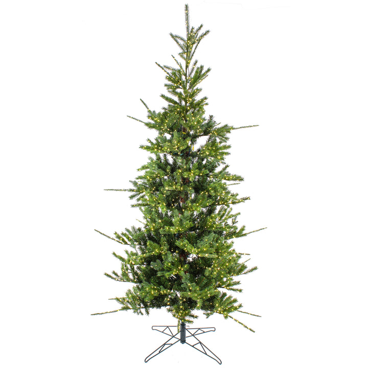 9ft Pre-lit Artificial Feel Real Lark Pine Medium Hinged Tree, 4120 Warm White LED Rice Lights- UL