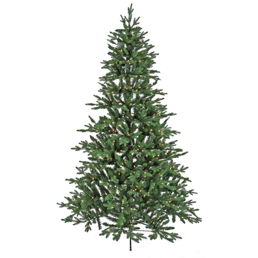 National Tree Company 7.5ft Pre-lit Artificial Feel Real® Merryweather Fir Hinged Tree, 750 Clear Lights- UL
