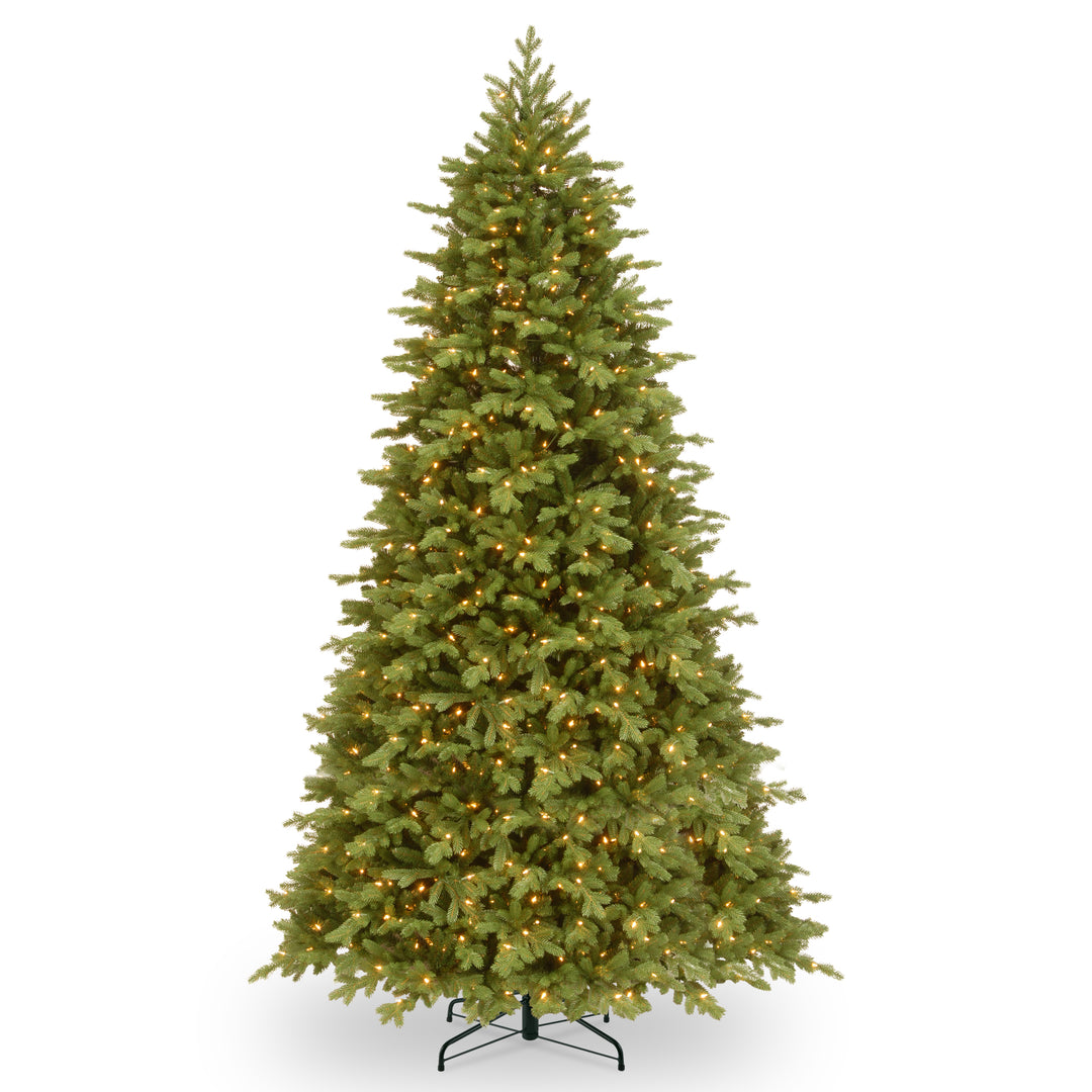 Pre-Lit 'Feel Real' Artificial Full Christmas Tree, Green, Princeton Fraser Fir, Dual Color LED Lights, Includes PowerConnect and Stand, 9 Feet