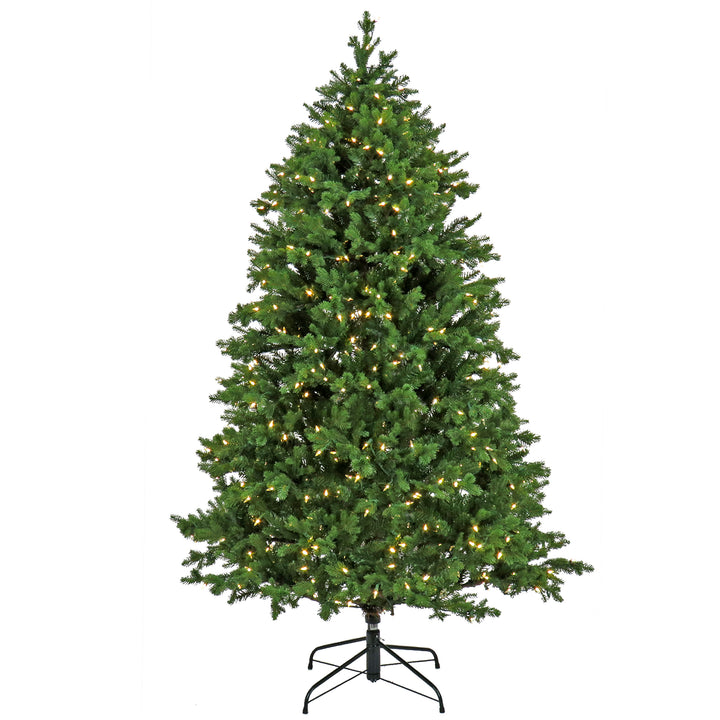 Artificial Rockport Christmas Tree, Pre-Lit with PowerConnect Dual Colored LED Lights, Plug In, 7.5 ft
