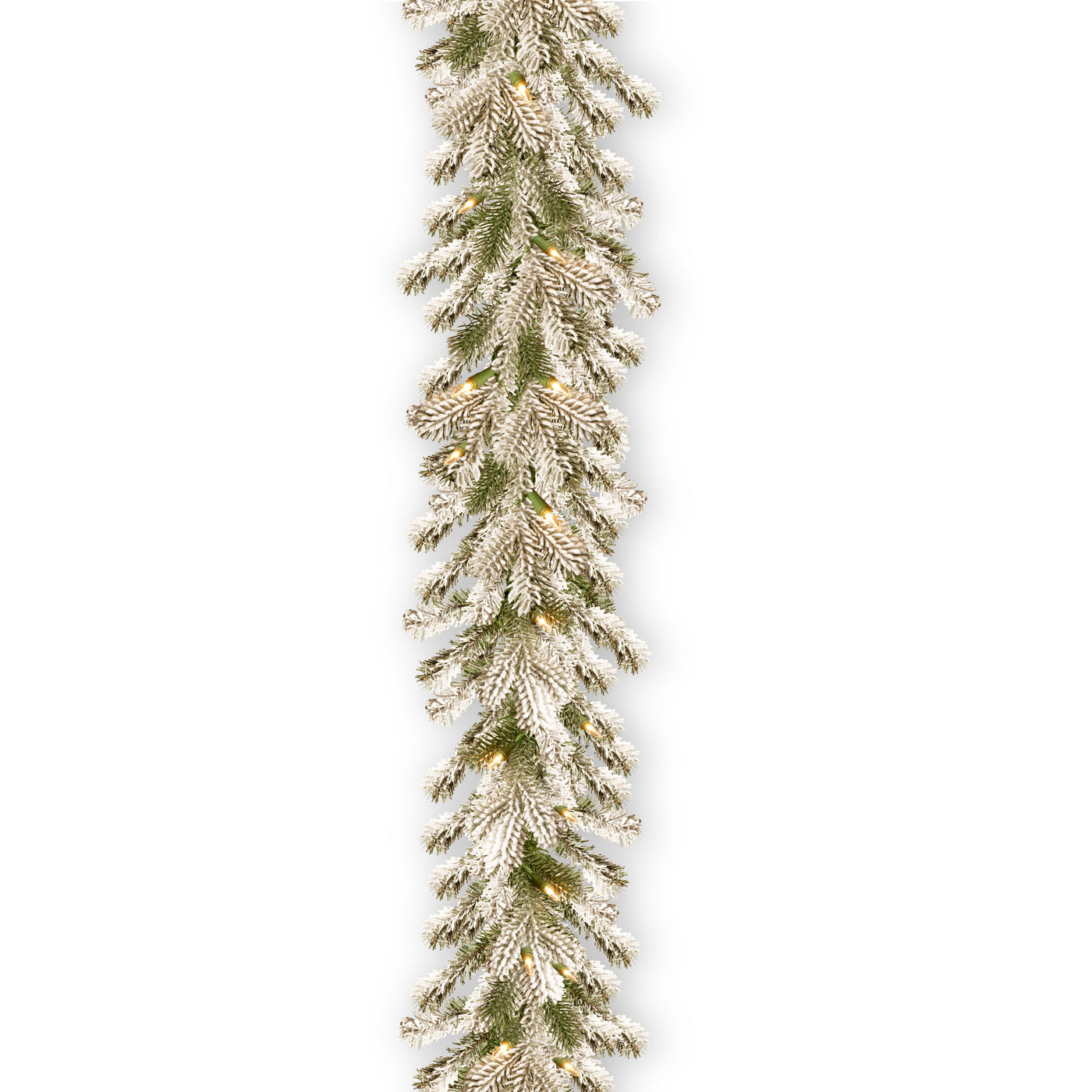 9 ft. Pre-Lit Snowy Sheffield Spruce Garland with Twinkly LED Lights - National Tree Company