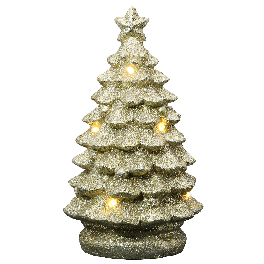 10" Lighted Gold Christmas Tree Décor