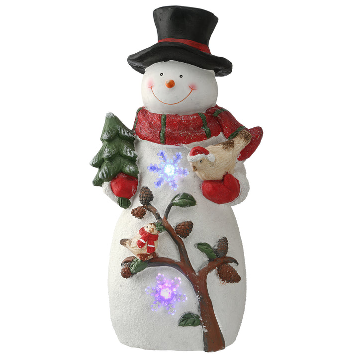 22" Lighted Snowman Decor Piece