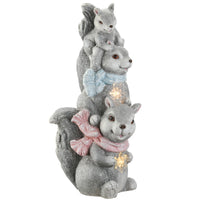 19 in. LED Squirrel Trio Fuguerine - National Tree Company