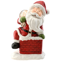 14 in. Santa Climbing into Chimney Figuerine - National Tree Company