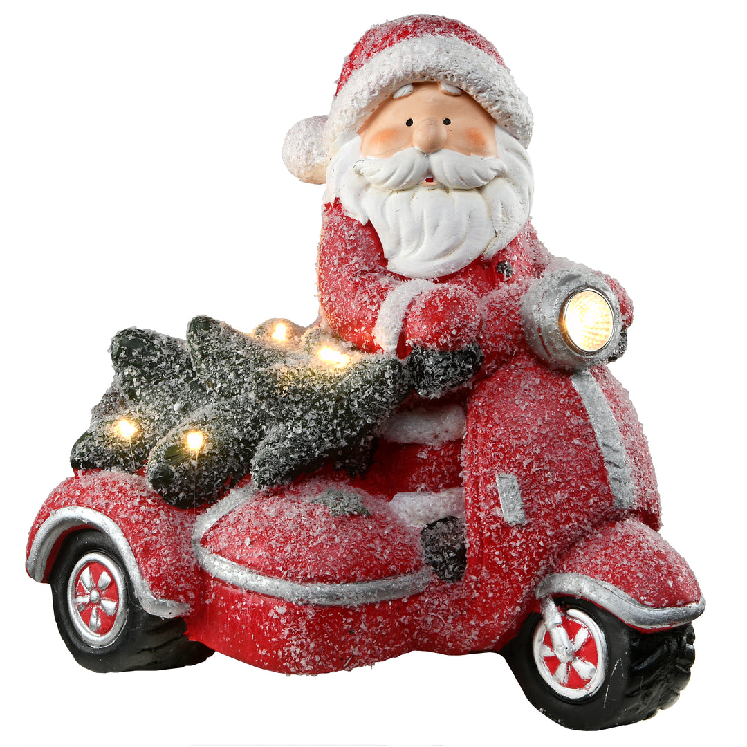 14" Lighted Santa on Scooter