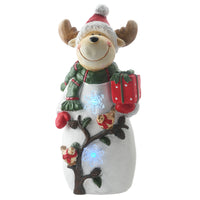 22 in. Reindeer Holding Gift with Multicolor Lights - National Tree Company