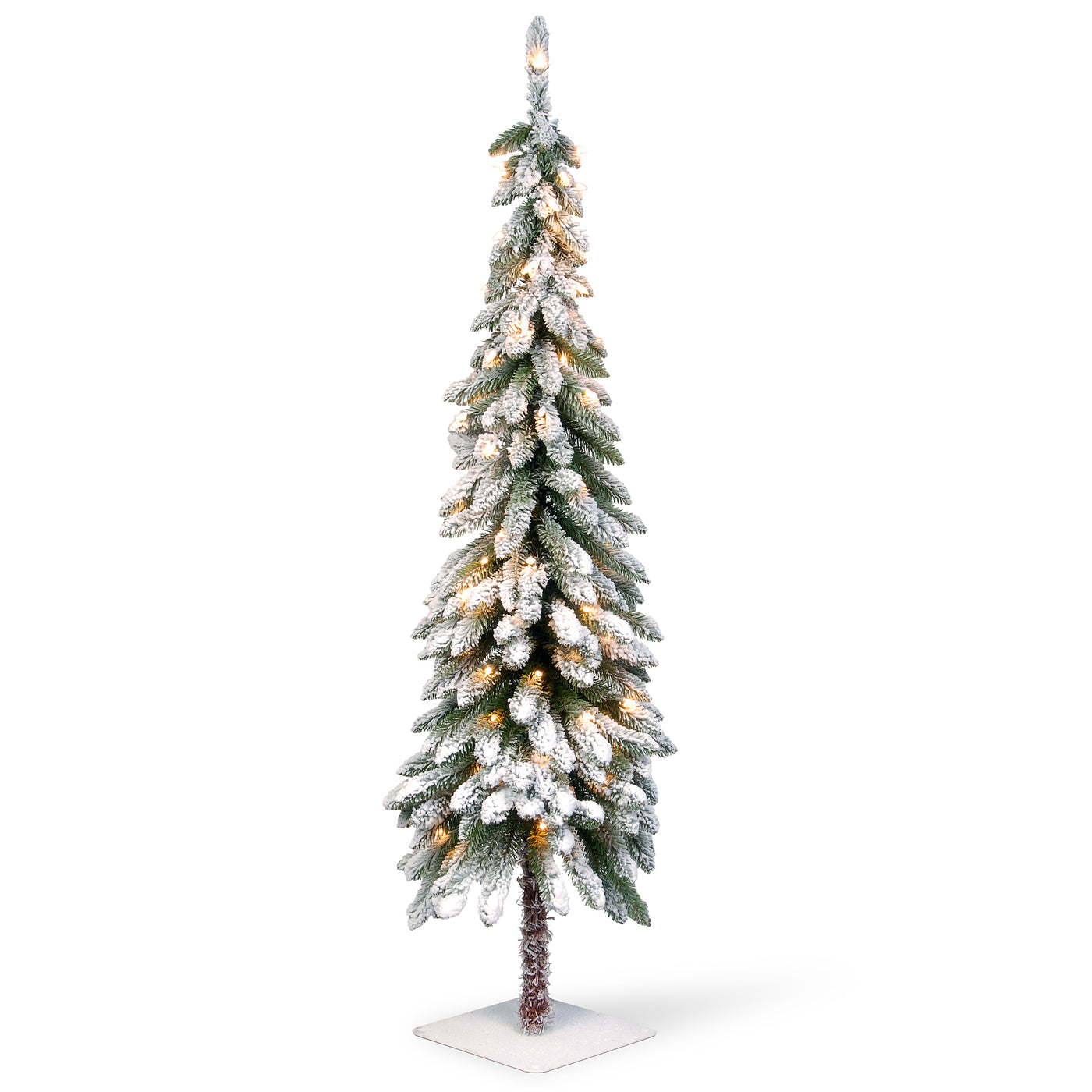 5 ft. Pre-Lit Snowy Downswept Forestree Tree with Clear Lights - National Tree Company