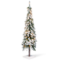 5 ft. Pre-Lit Snowy Downswept Forestree Tree with Clear Lights - National Tree Company